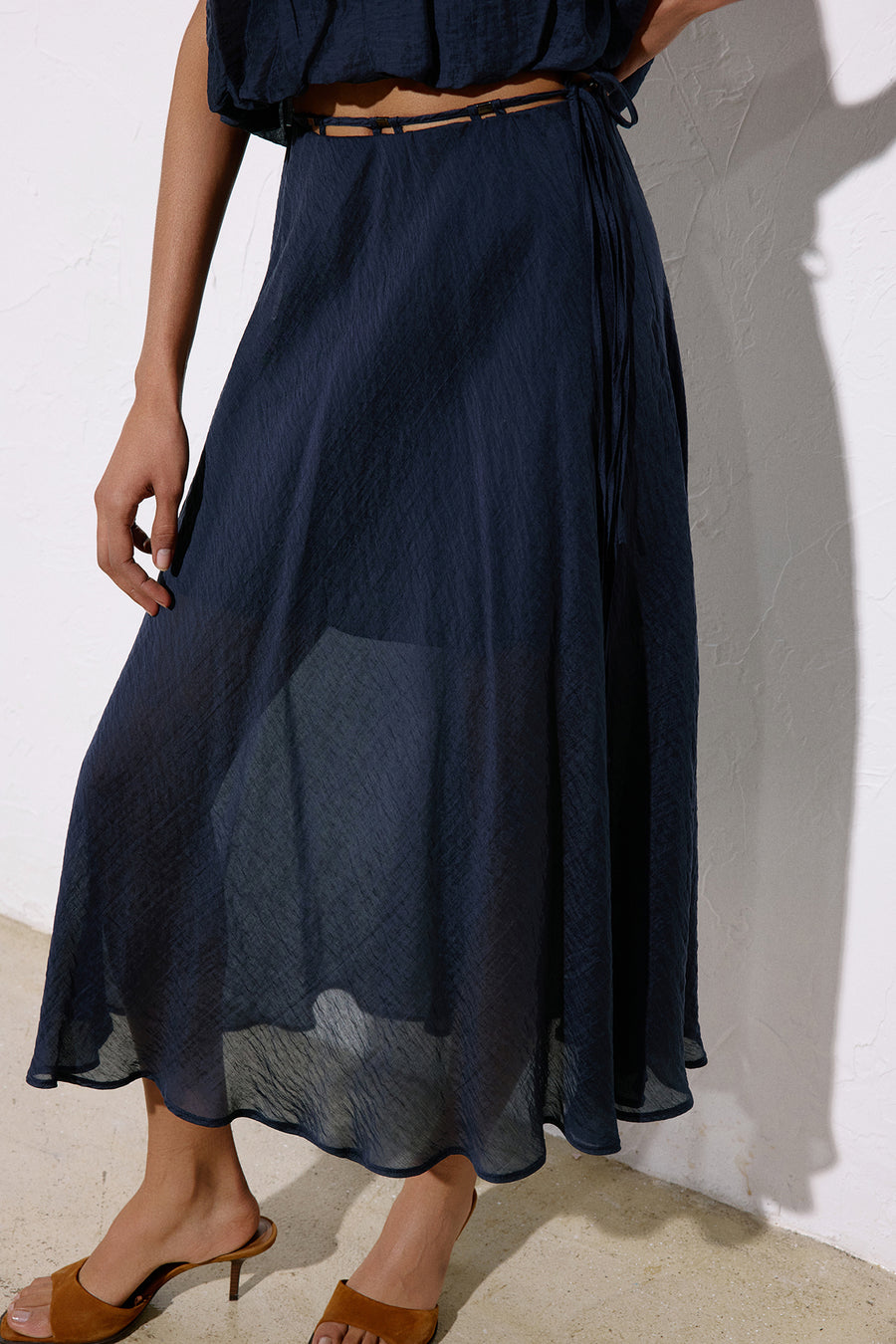 Flared High Waist Midi  Skirt