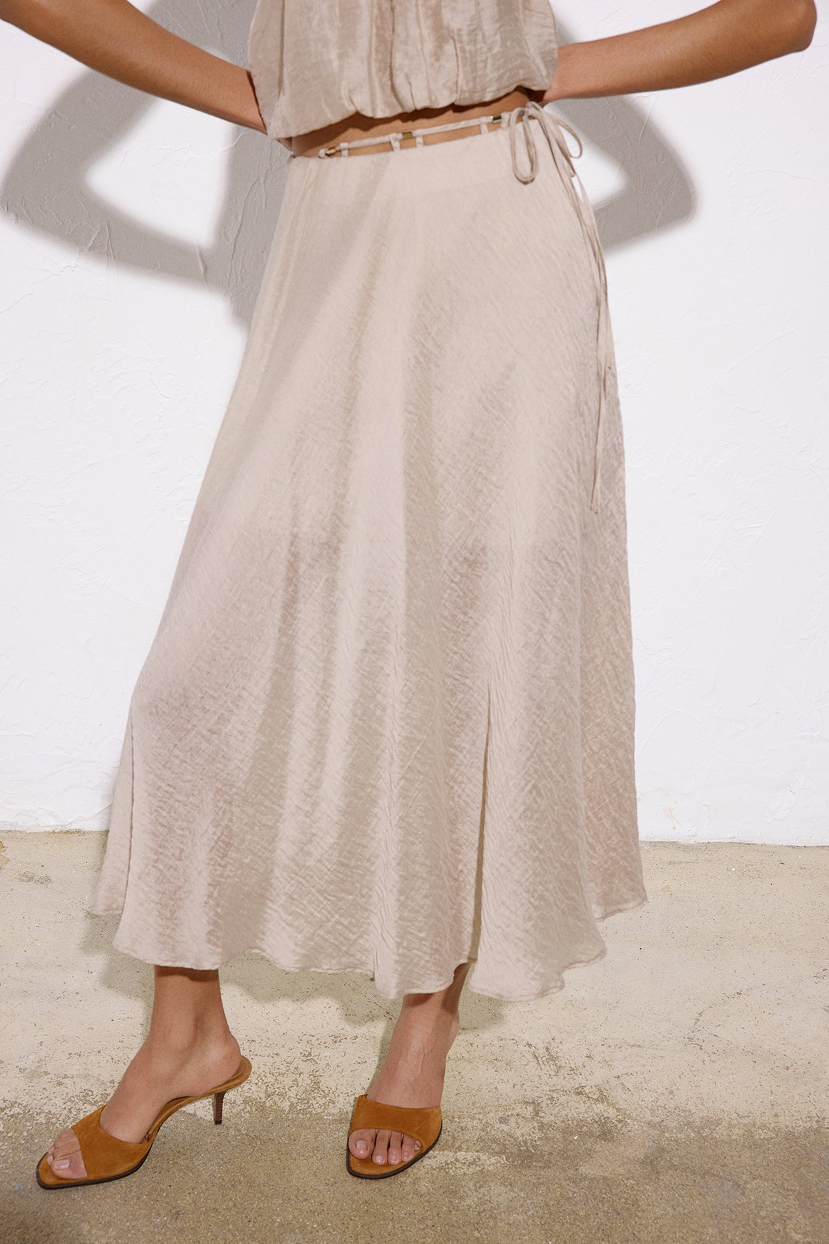 Flared High Waist Midi  Skirt