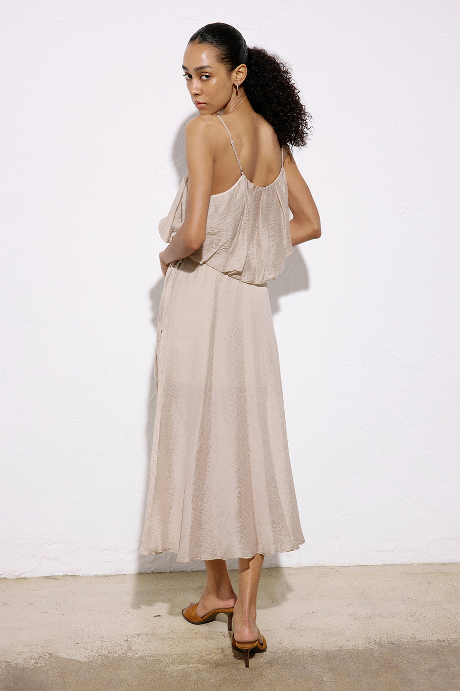 Flared High Waist Midi  Skirt