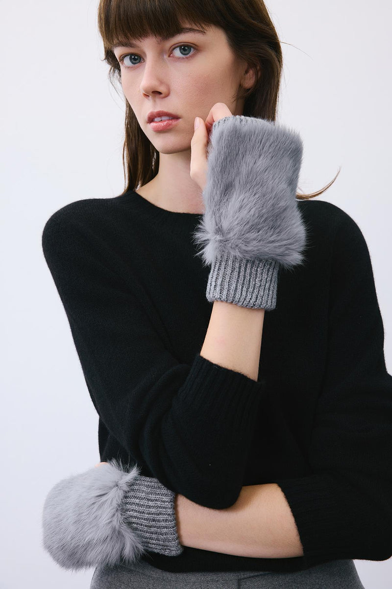 Fluffy  Knit Gloves