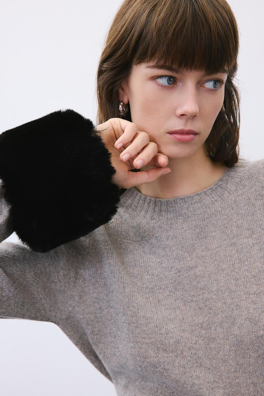 Fluffy Beige Faux Fur Cuffs