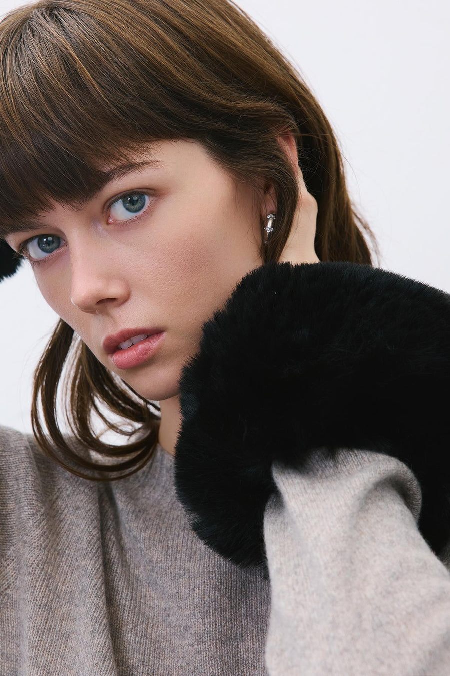 Fluffy Beige Faux Fur Cuffs