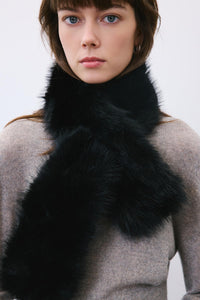 Black Fluffy  Faux Fur Neck Warmer