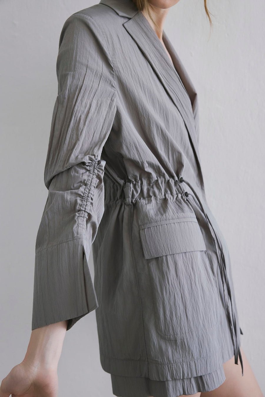 Front Pocket Gathered Detail  Jacket