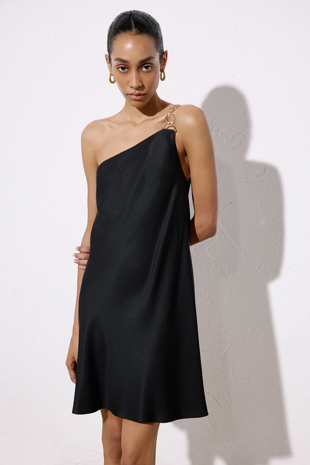 Gold Accessory Detailed Mini  Dress