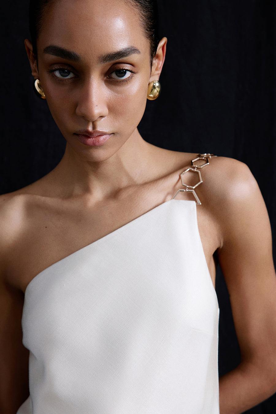 Gold Accessory Detailed Mini  Dress