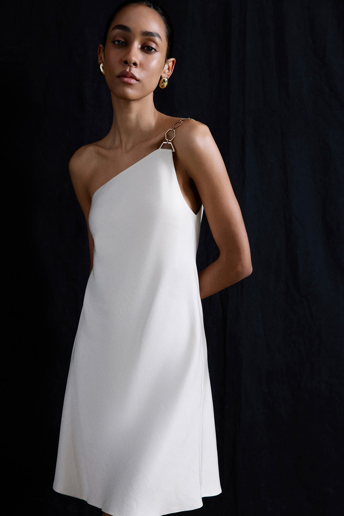 Gold Accessory Detailed Mini  Dress