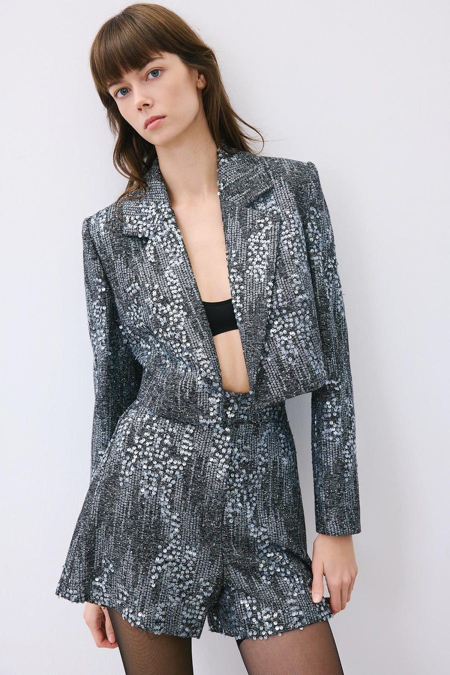 Cropped Sequin Jacket