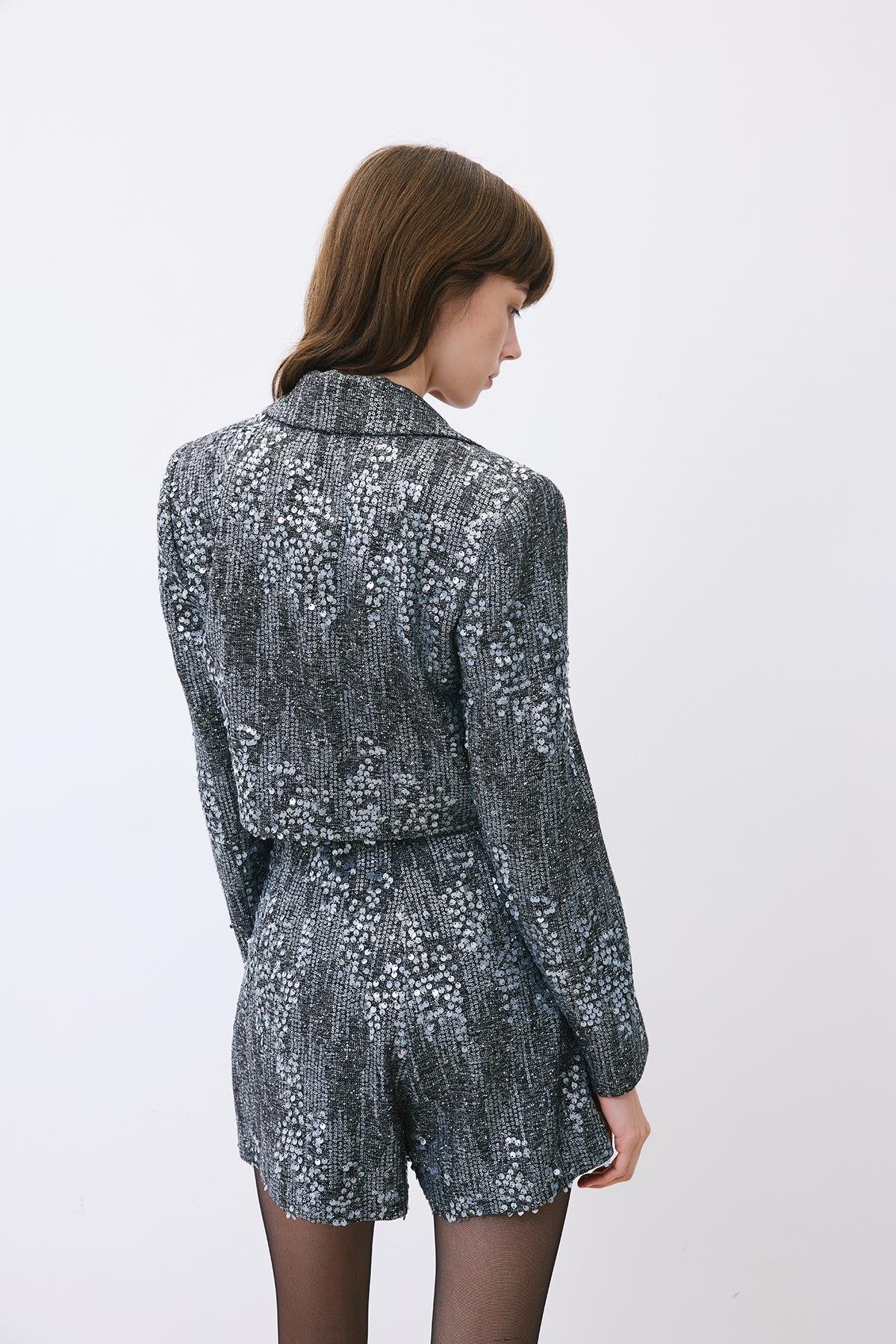 Cropped Sequin Jacket