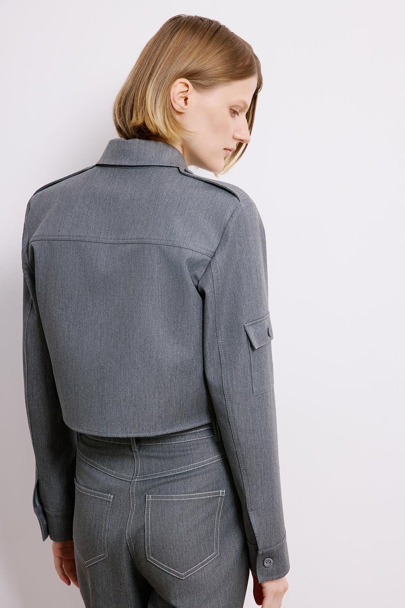 Gray Denim Long Sleeve Shirt