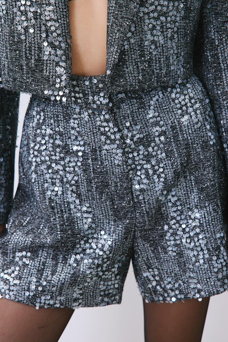 Sequin High Waist Shorts