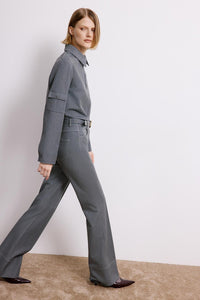 Grey Trousers With Gold Belt