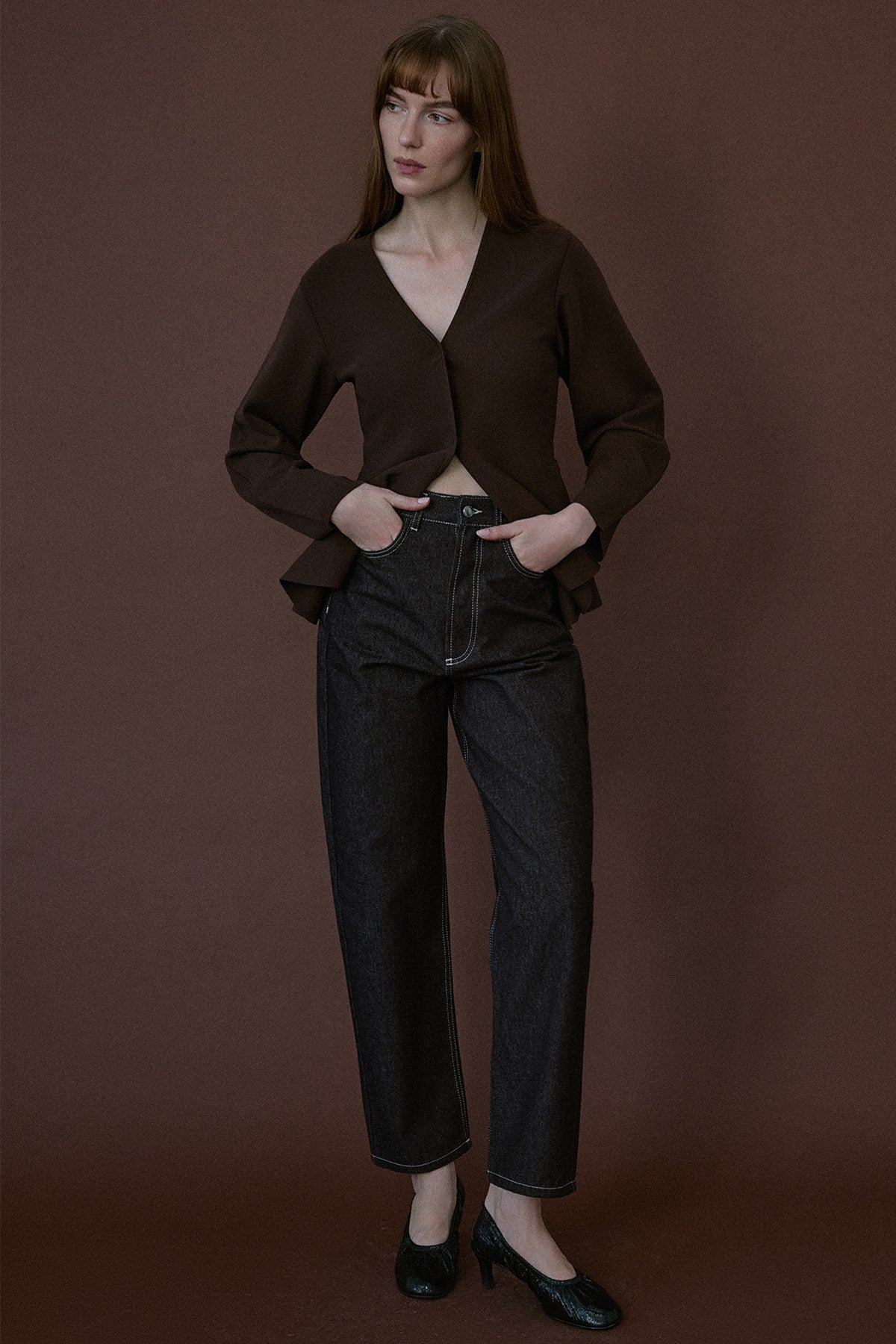 High Waist Barrel Fit  Trousers