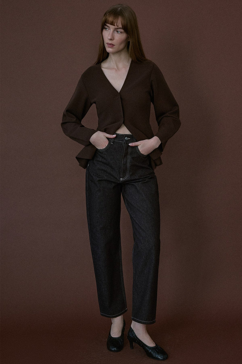 High Waist Barrel Fit  Trousers