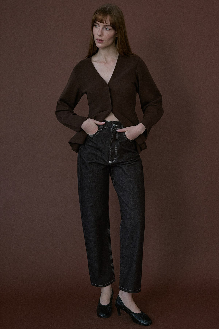 High Waist Barrel Fit  Trousers