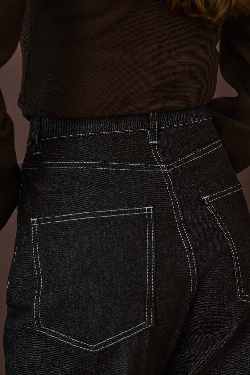 High Waist Barrel Fit  Trousers