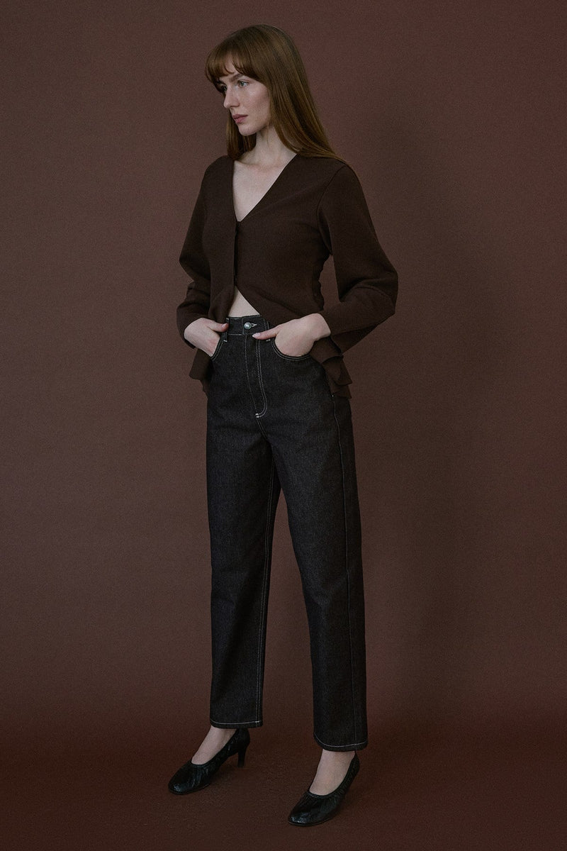 High Waist Barrel Fit  Trousers