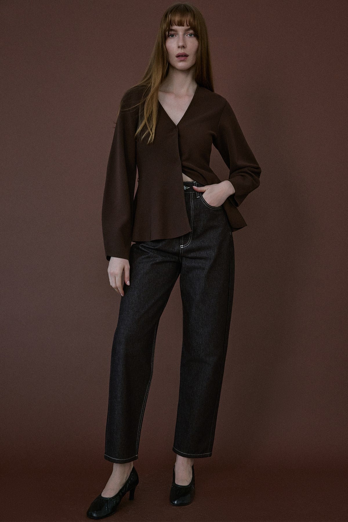 High Waist Barrel Fit  Trousers