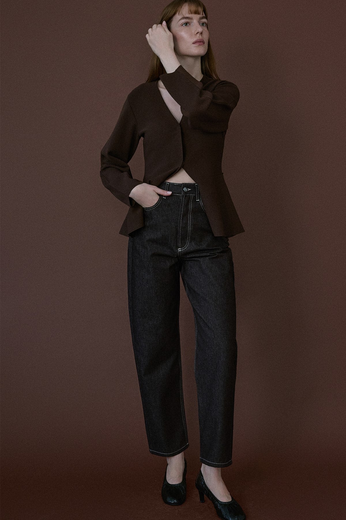 High Waist Barrel Fit  Trousers