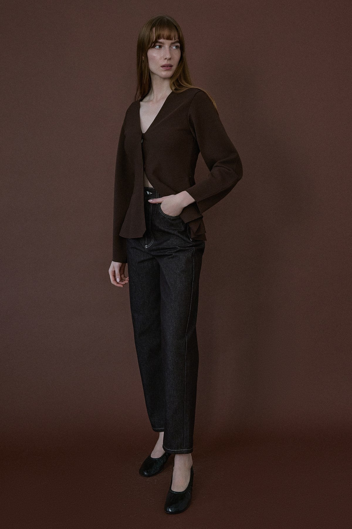 High Waist Barrel Fit  Trousers