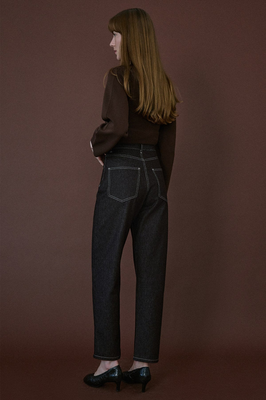 High Waist Barrel Fit  Trousers