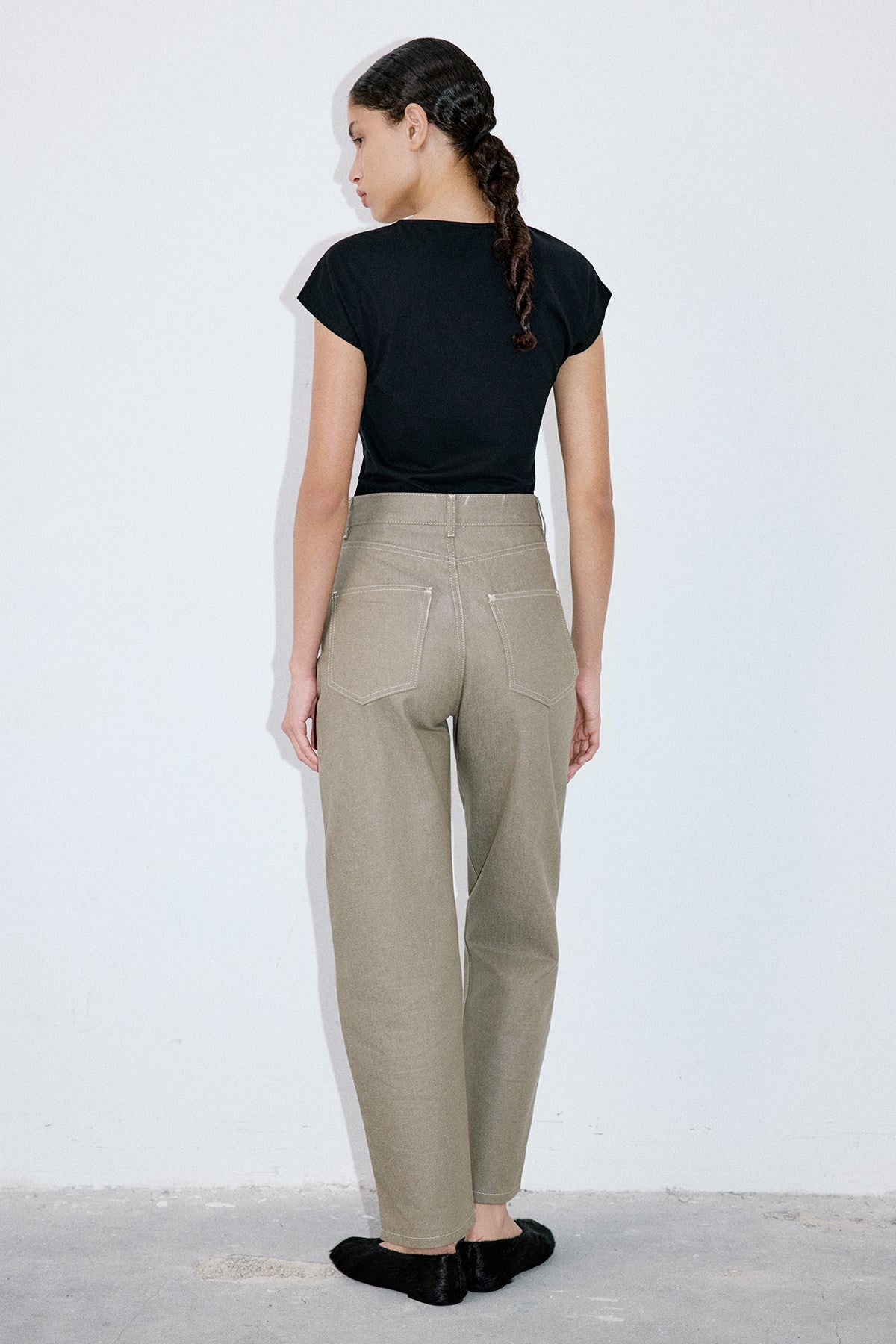 High Waist Barrel Fit  Trousers