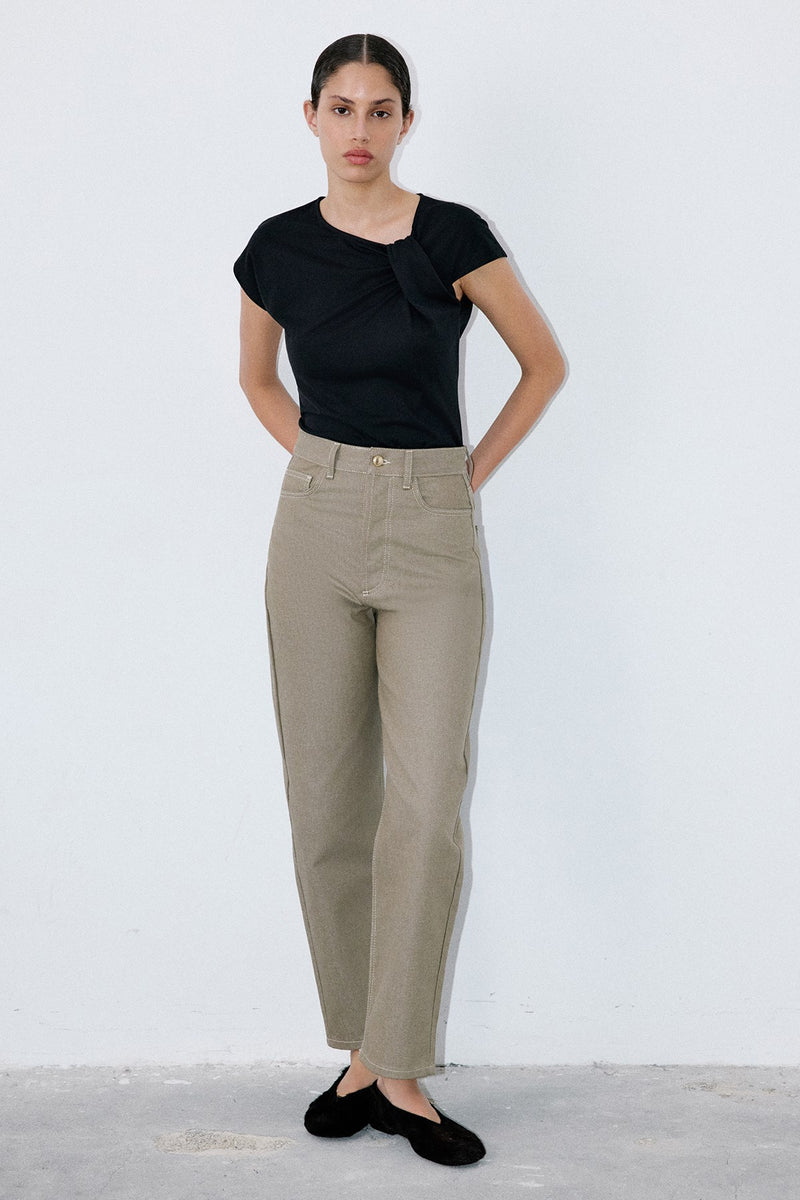 High Waist Barrel Fit  Trousers