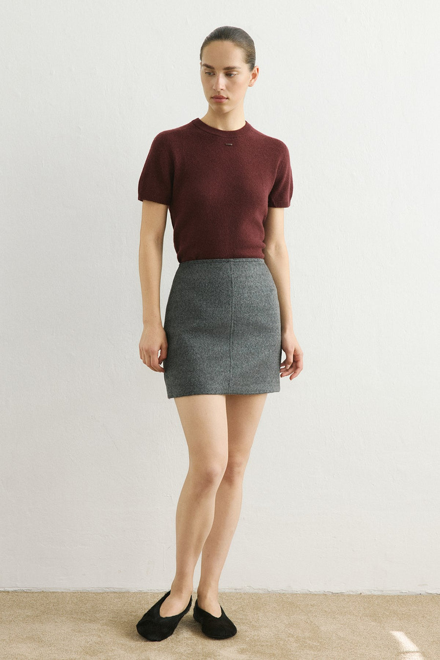 High Waist Cachet A Line Mini  Skirt
