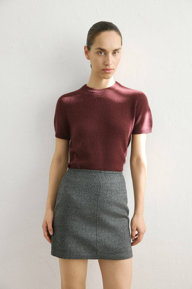 High Waist Cachet A Line Mini  Skirt