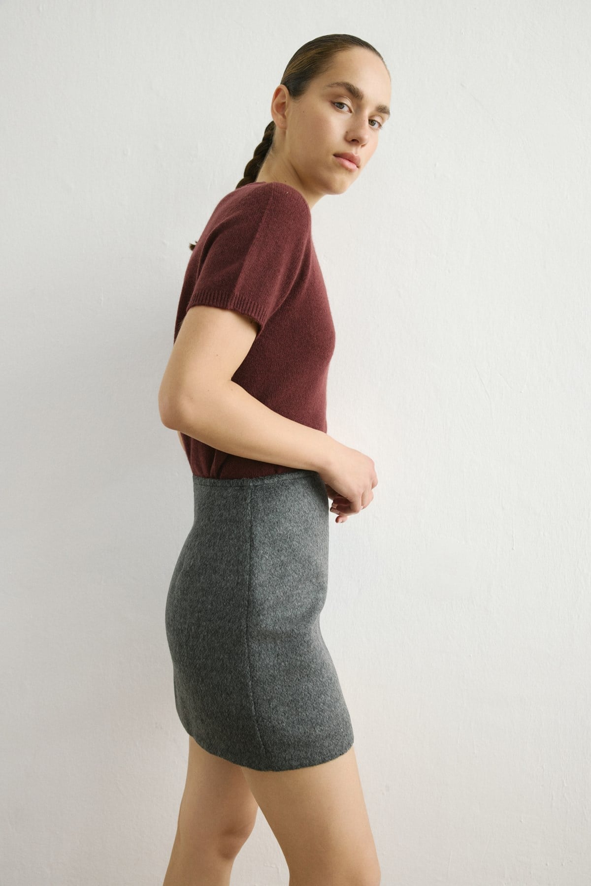 High Waist Cachet A Line Mini  Skirt