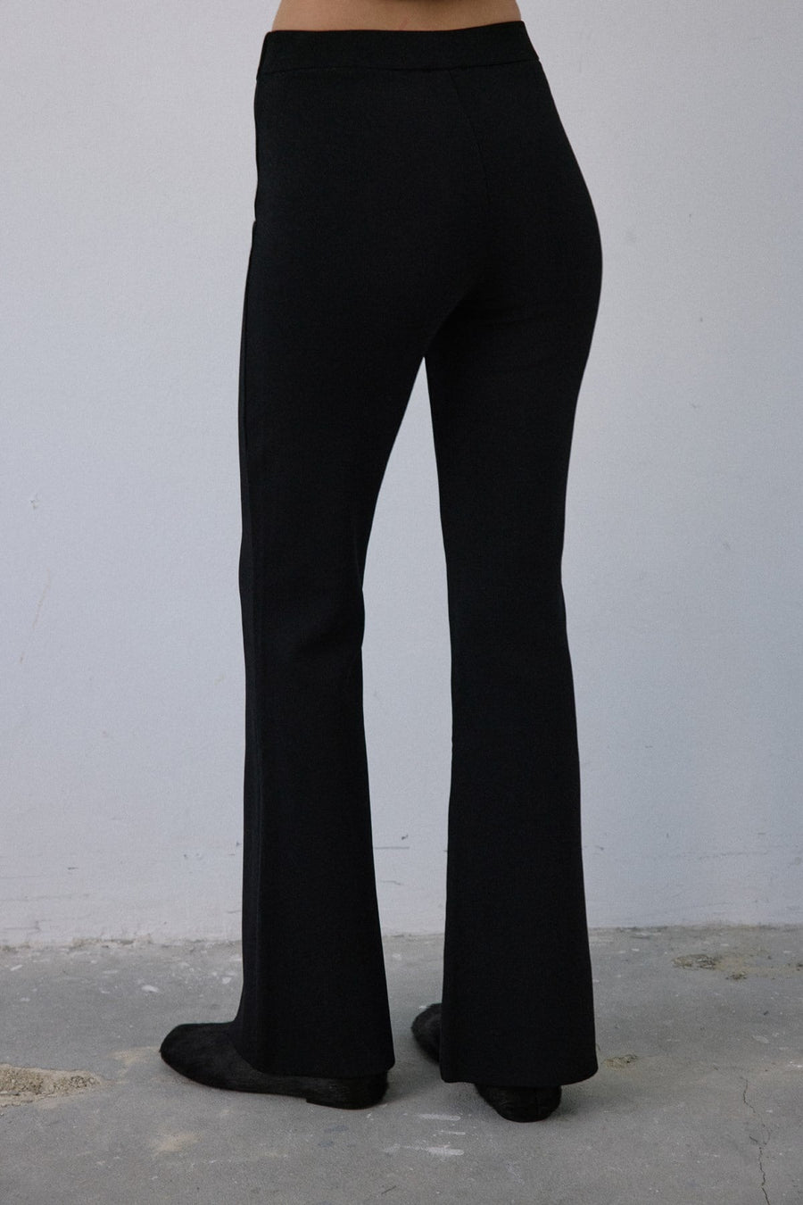 High Waist Flared Knit  Trousers