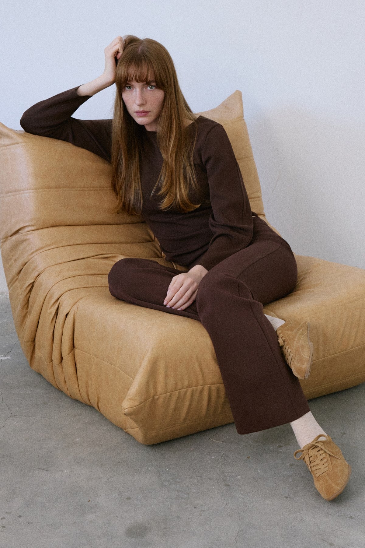 High Waist Flared Knit  Trousers