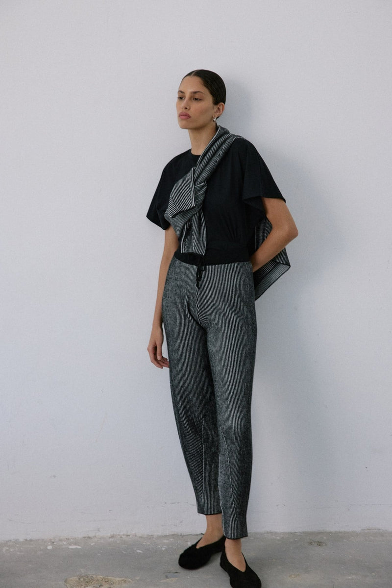 High Waist Knit Balloon Fit  Trousers