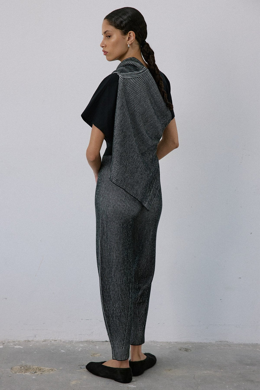 High Waist Knit Balloon Fit  Trousers