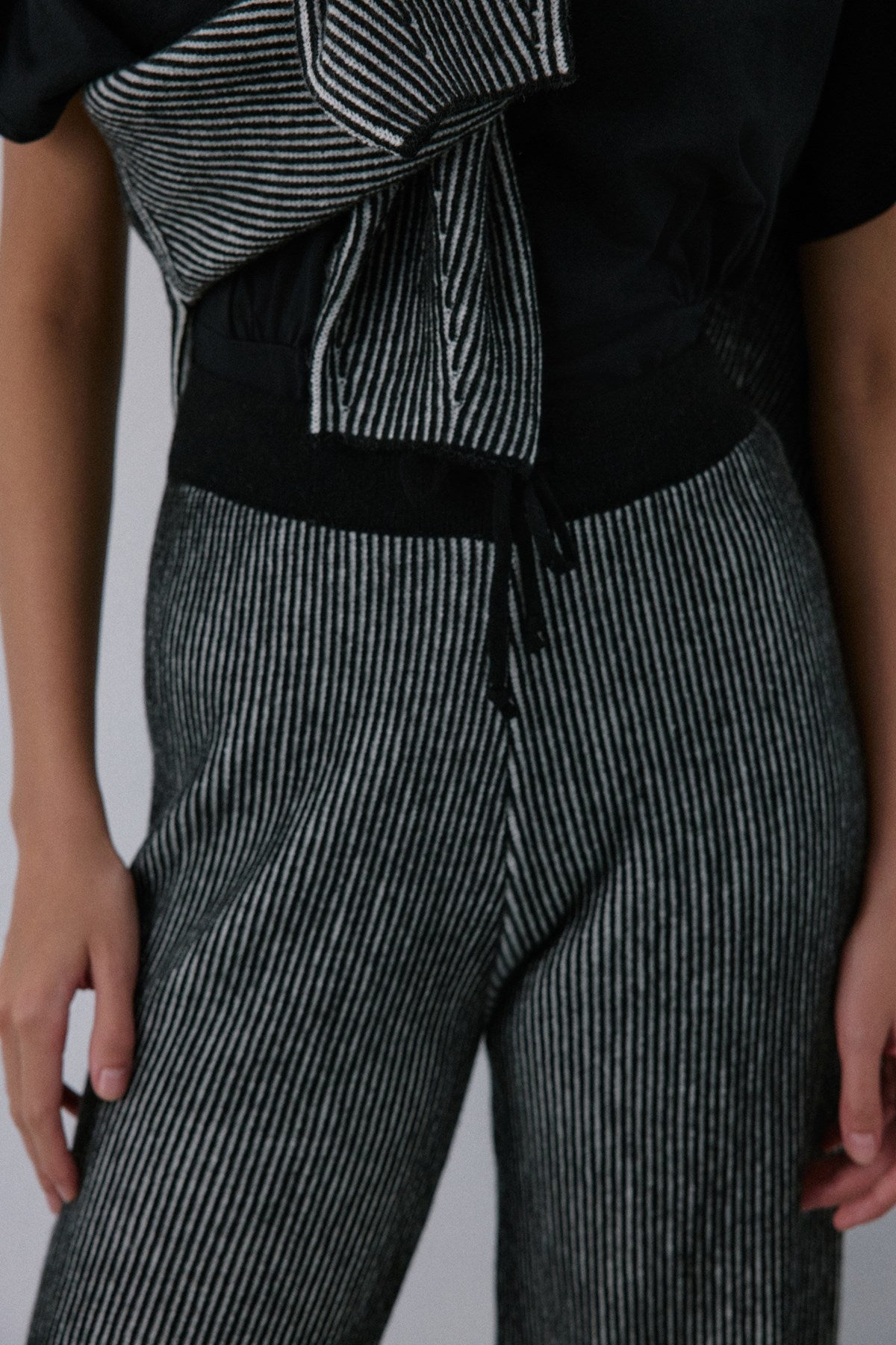 High Waist Knit Balloon Fit  Trousers
