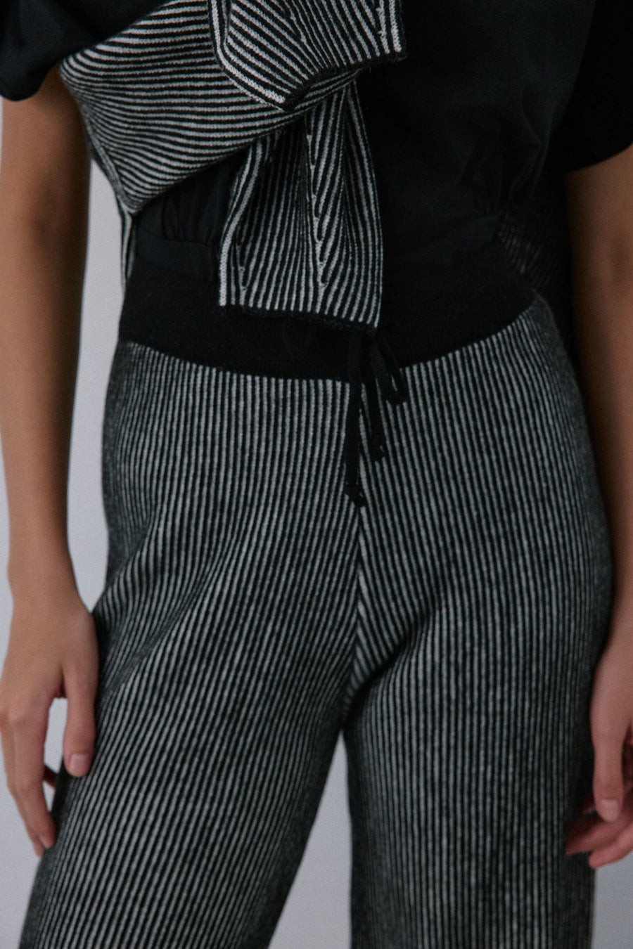 High Waist Knit Balloon Fit  Trousers
