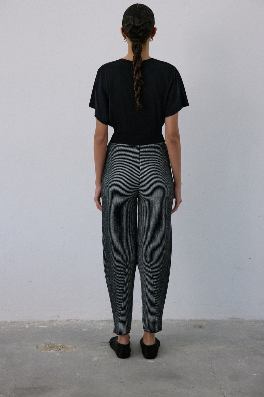 High Waist Knit Balloon Fit  Trousers