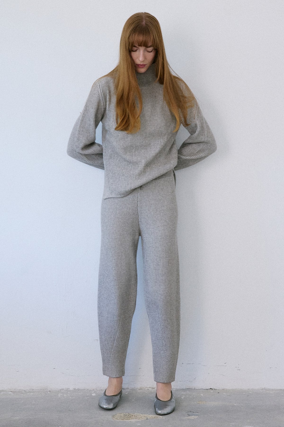 High Waist Knit Balloon Fit  Trousers