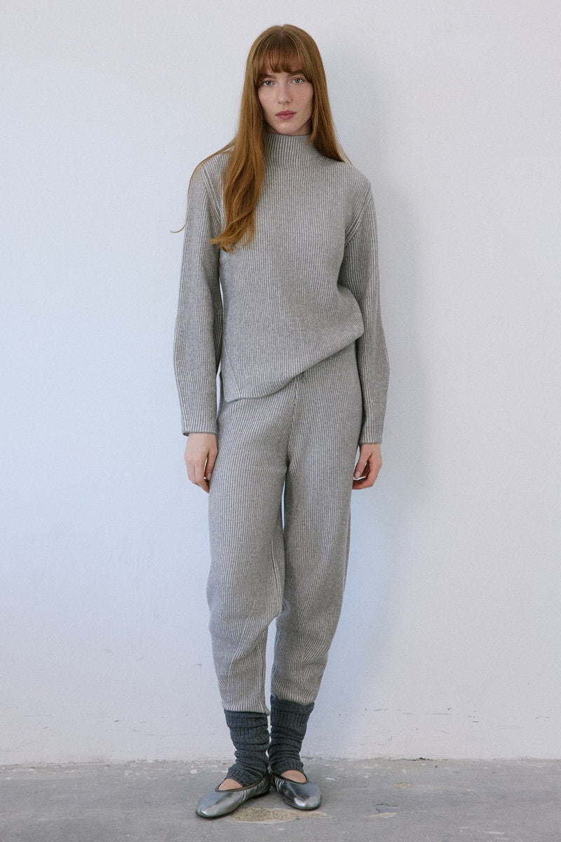 High Waist Knit Balloon Fit  Trousers