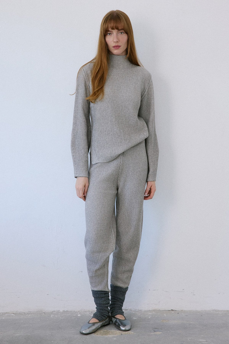 High Waist Knit Balloon Fit  Trousers