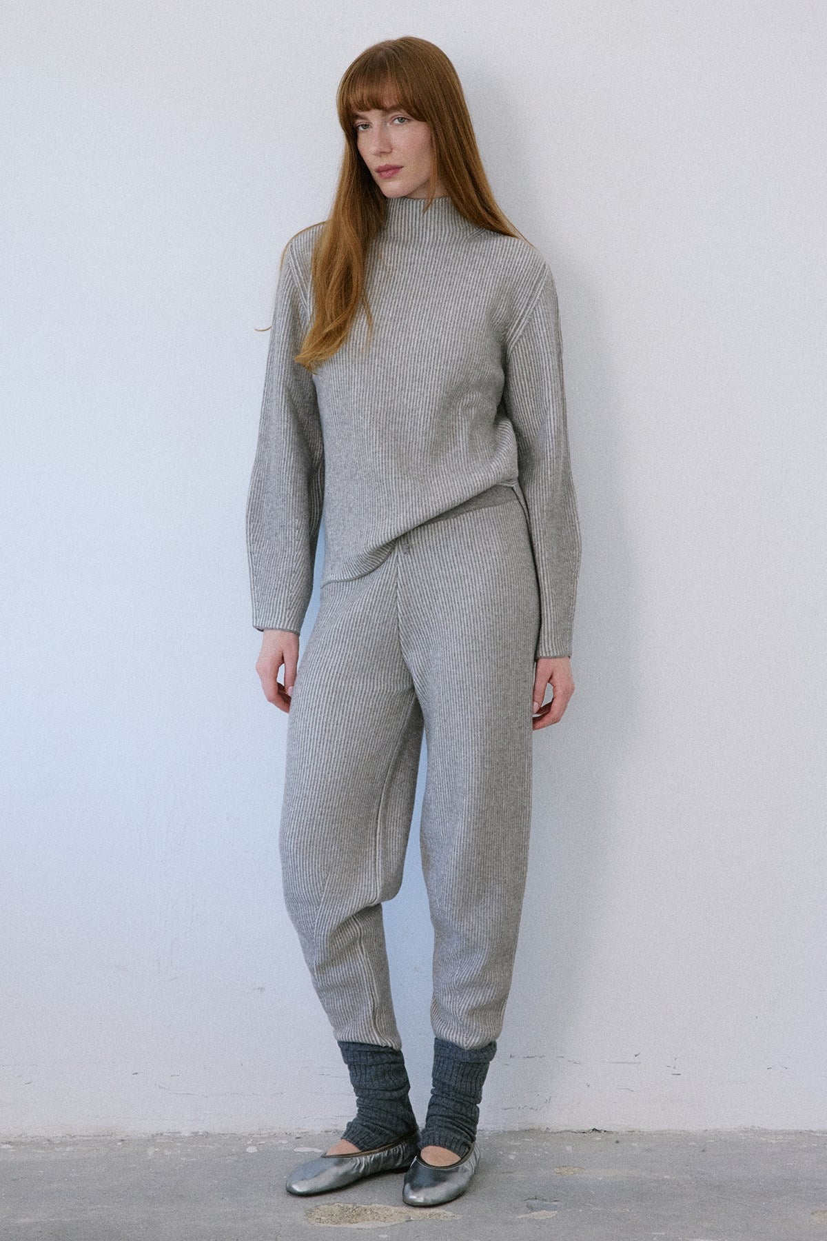 High Waist Knit Balloon Fit  Trousers