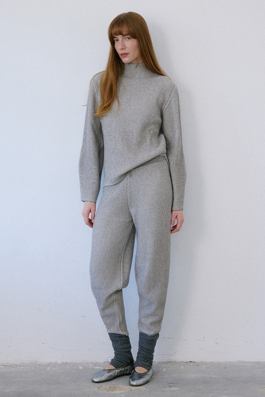 High Waist Knit Balloon Fit  Trousers