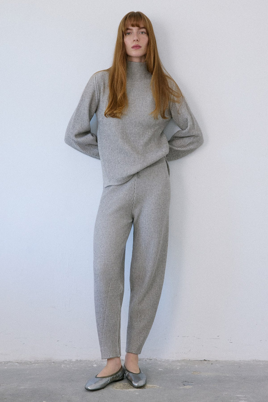 High Waist Knit Balloon Fit  Trousers