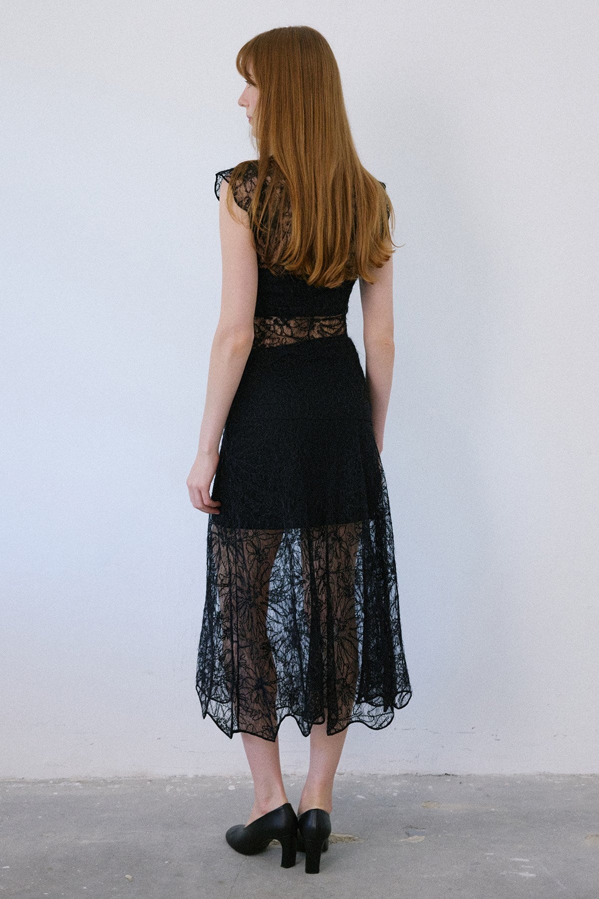 High Waist Lace Midi  Skirt