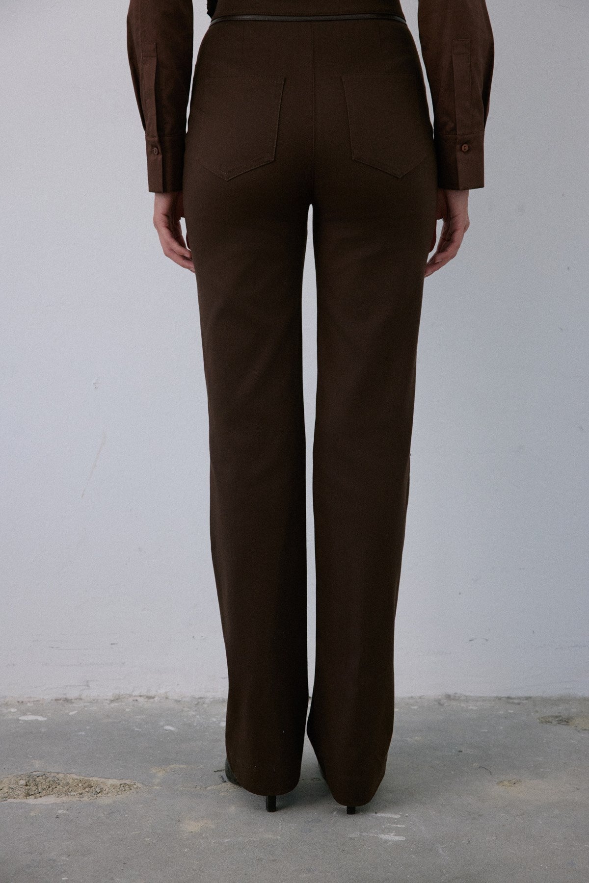 High Waist Leather Detailed  Trousers