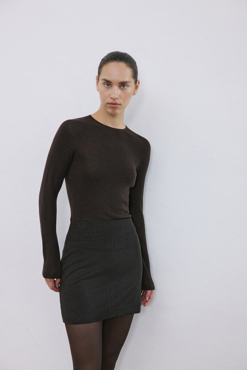 High Waist Lined A-Line Mini  Skirt
