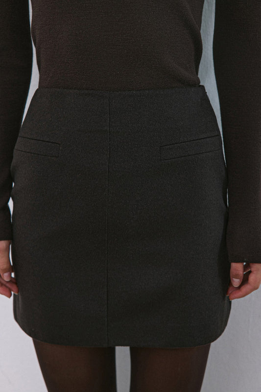 High Waist Lined A-Line Mini  Skirt