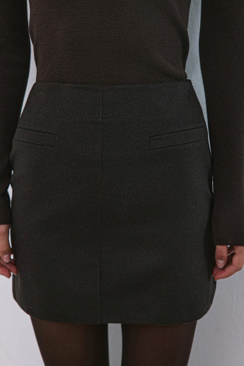 High Waist Lined A-Line Mini  Skirt