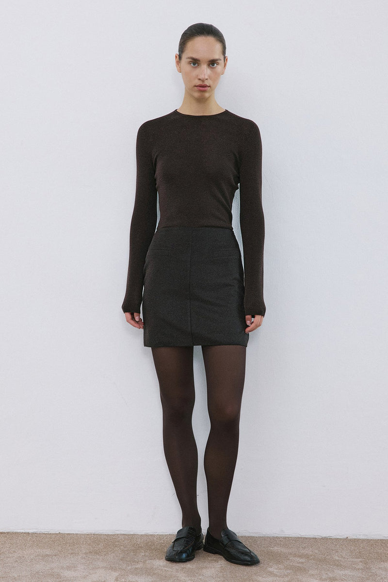 High Waist Lined A-Line Mini  Skirt