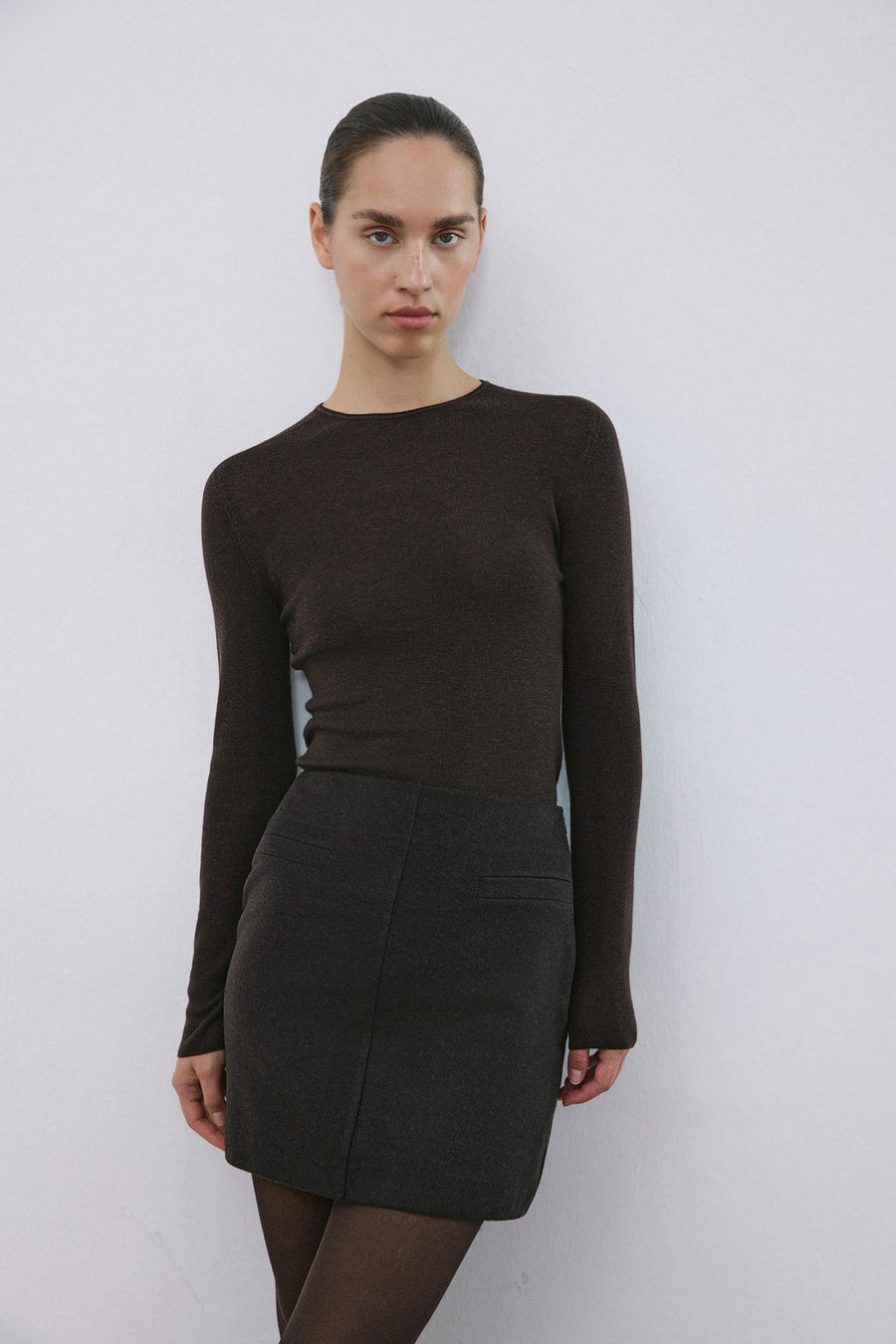 High Waist Lined A-Line Mini  Skirt